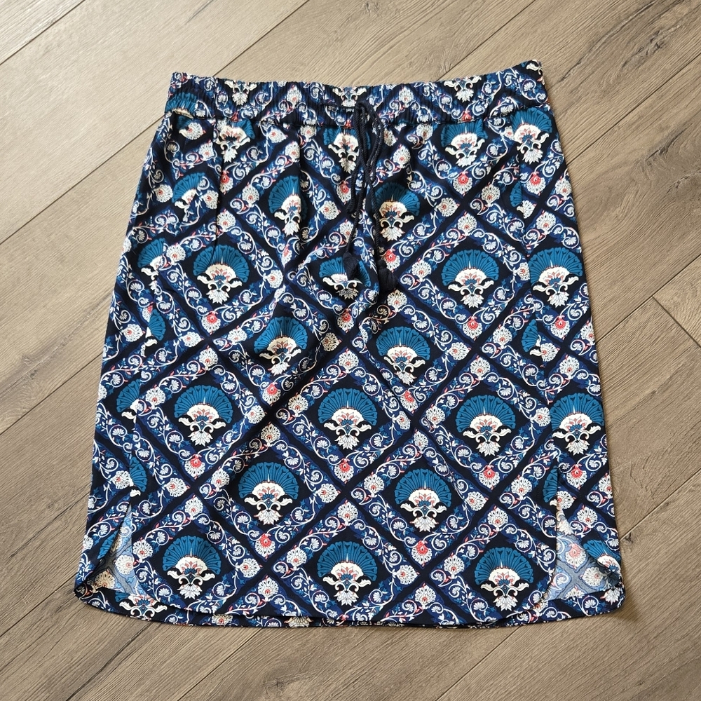 LOFT Pattern Blue, White and Red Skirt